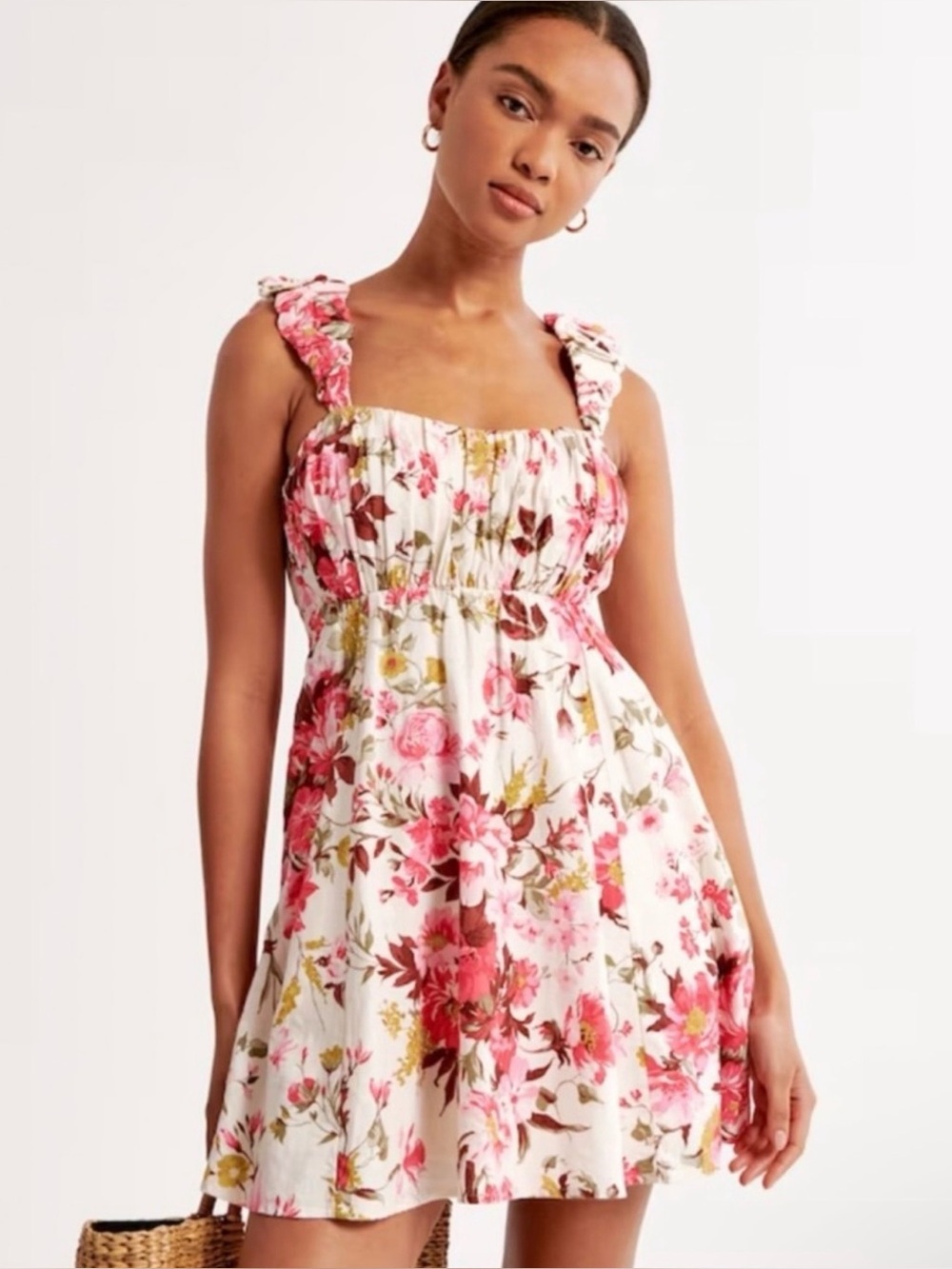 Abercrombie & Fitch Puff Strap Babydoll Mini Dress Size XSP NWT! wedding Guest